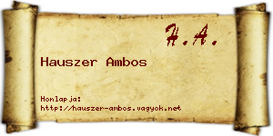Hauszer Ambos névjegykártya